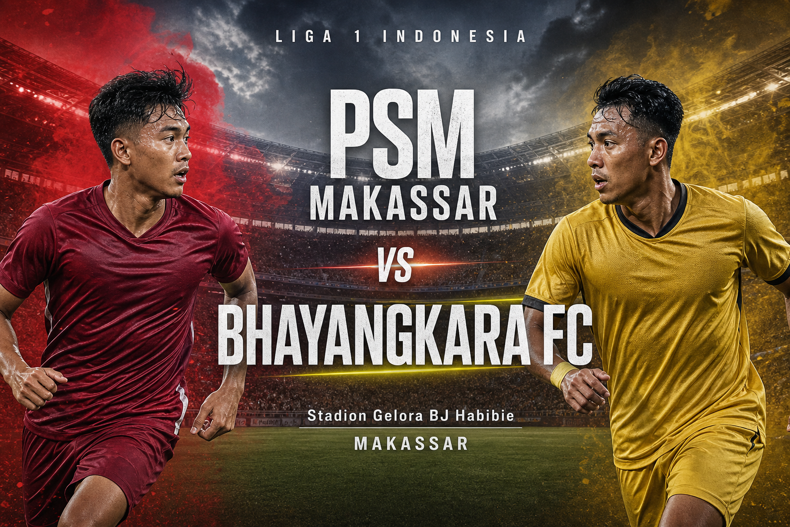 PSM Makassar vs Bhayangkara FC Liga 1 Indonesia Sore Ini 15.30 WIB - Score808 Bongkar Kelebihan dan Kekurangan Tim