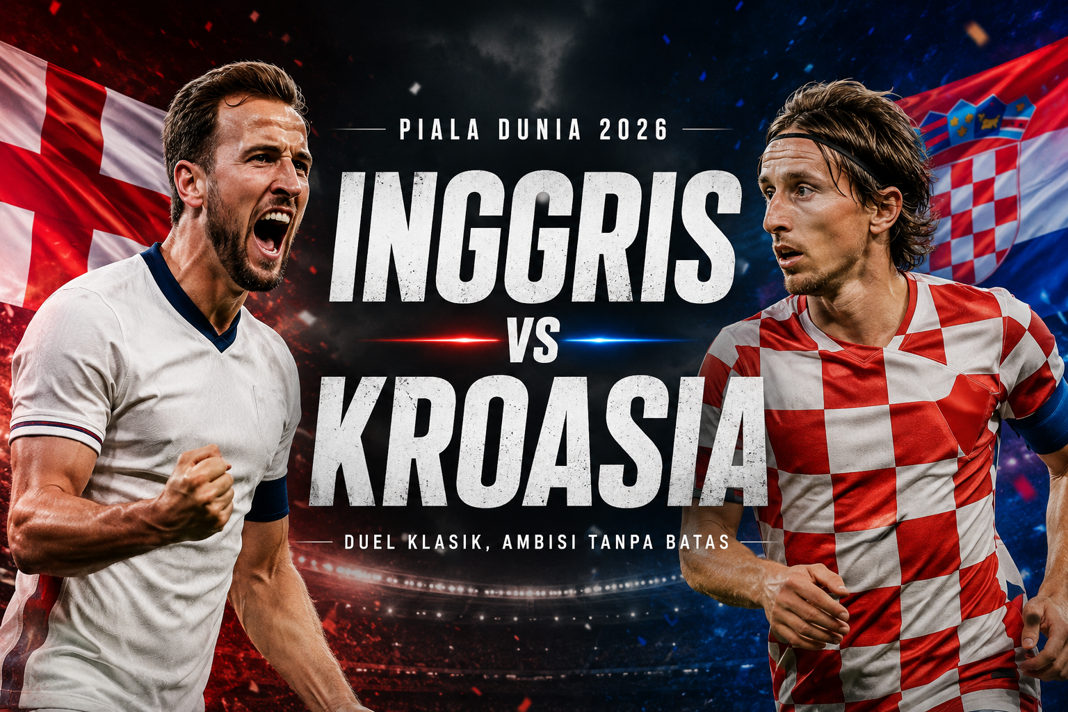 Inggris vs Kroasia Jam 03.00 WIB Piala Dunia 2026 Streaming Big Match Paling Ditunggu di Score808