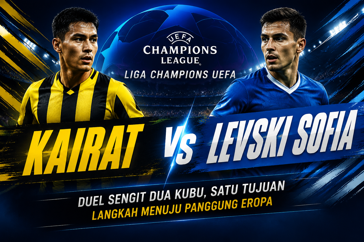 Kairat vs Levski Sofia Liga Champions UEFA Malam Ini Pukul 22.00 WIB Sajikan Kompetisi UEFA Dengan Score808
